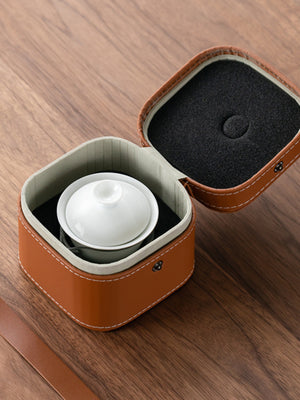 Gaiwan Travel Set with leather case